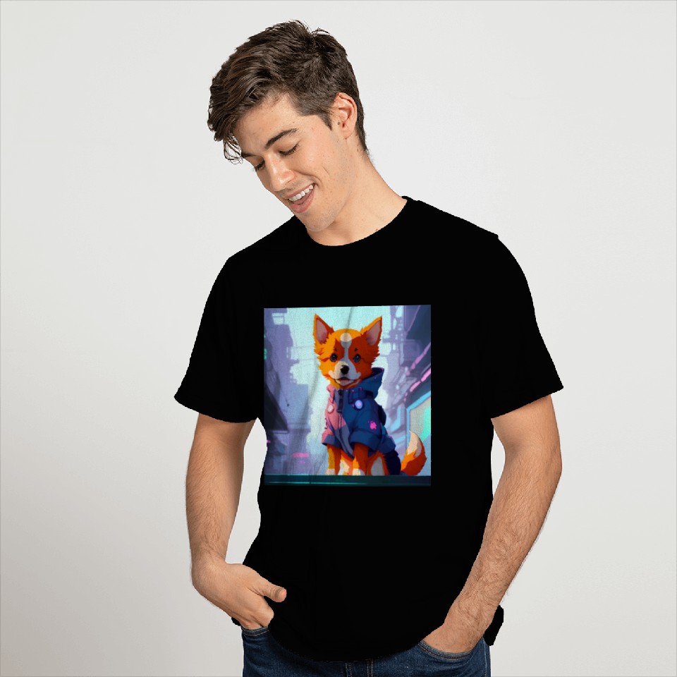 Cute Cyberpunk Dog T Shirts