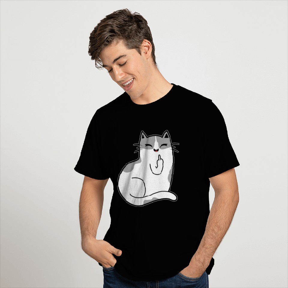Funny Cat Middle Finger 1 T Shirts