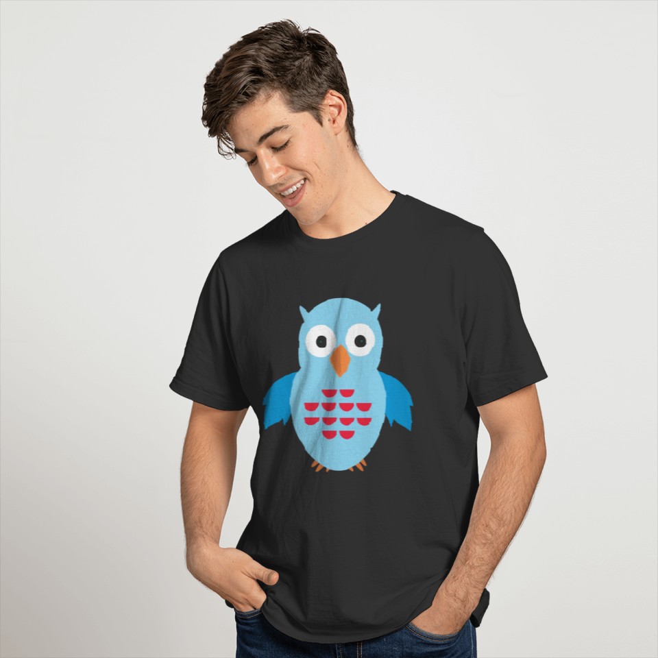 Blue Red Owl T Shirts