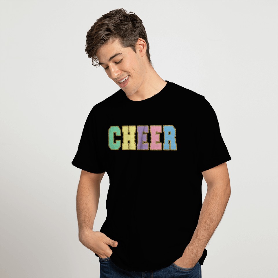 Pastel Varsity Letters Font Cheer T Shirts