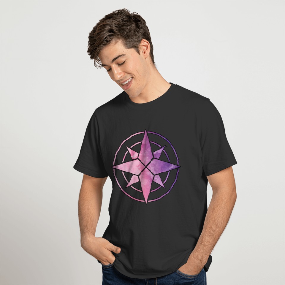 Compass purple watercolor T Shirts