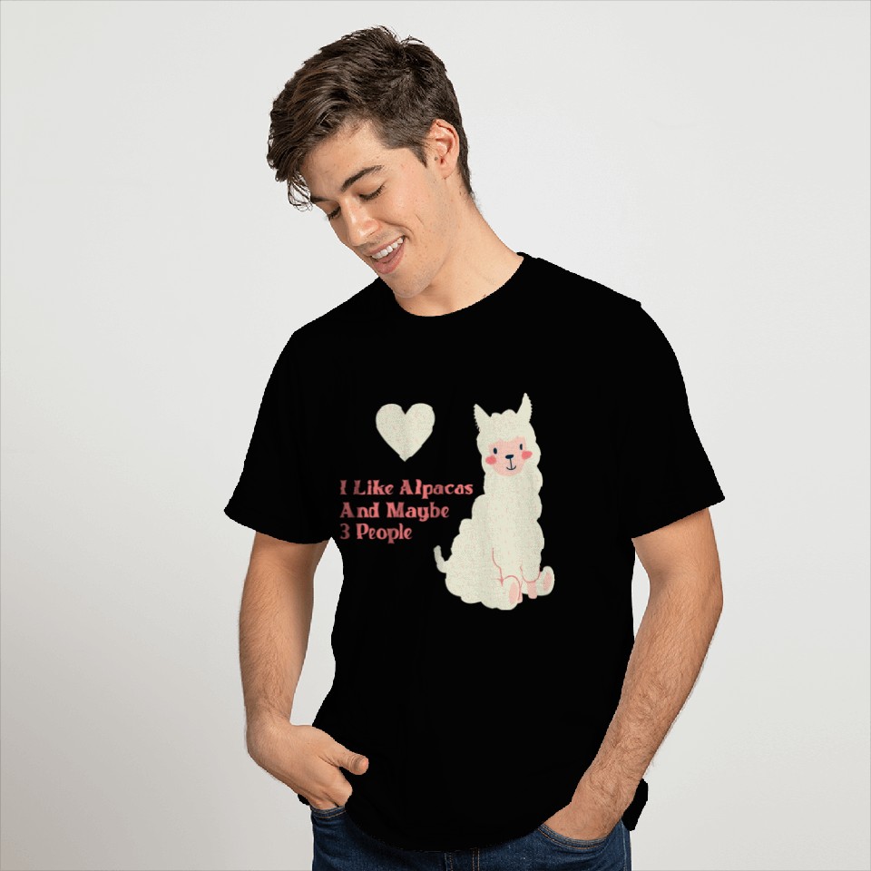 Alpaca Lover cute blue T Shirts