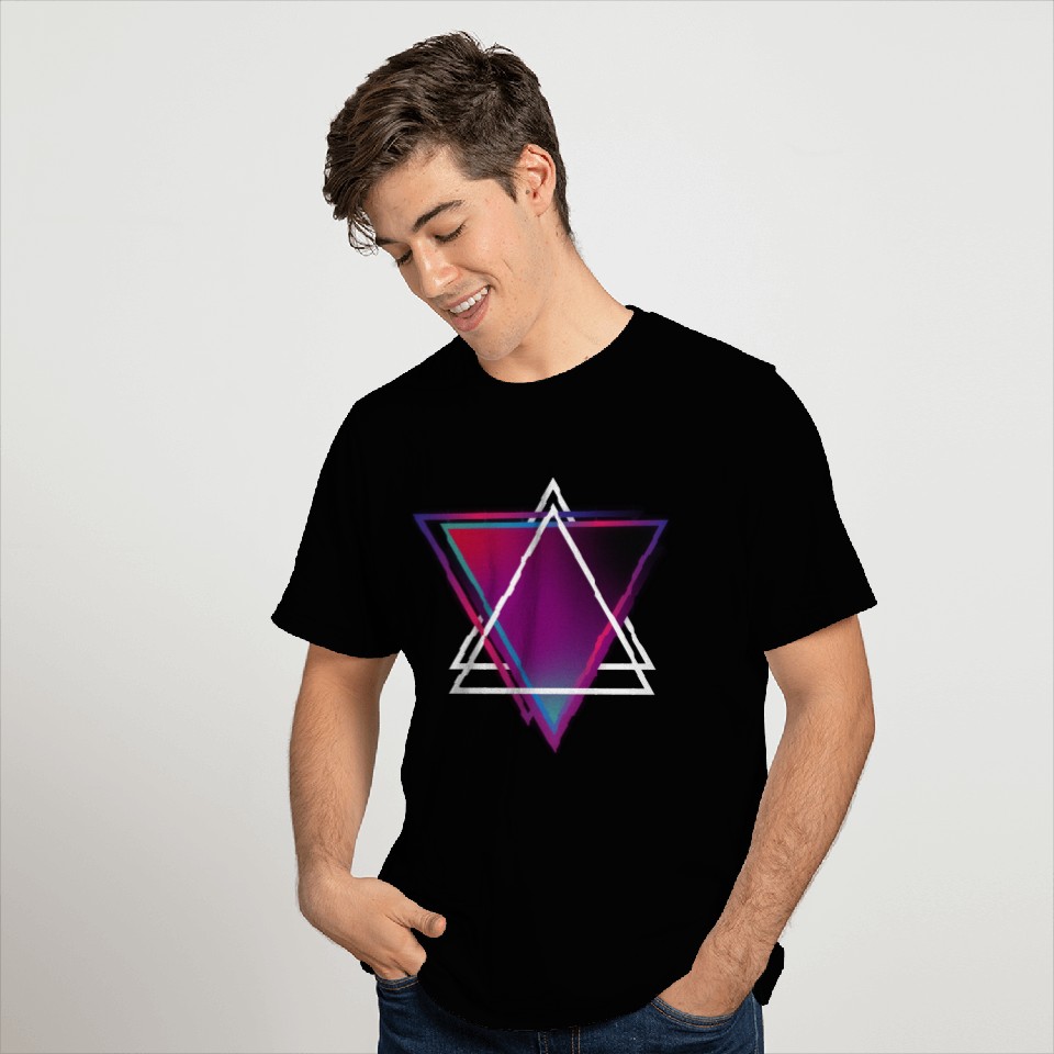 "Triangle Bliss: Geometric Marvel T Shirts"