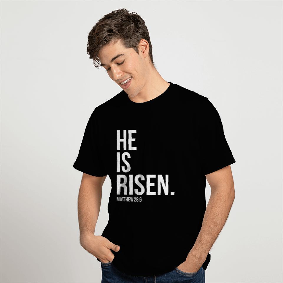 He Is Risen Bible Scripture Verse Christian T Shirts