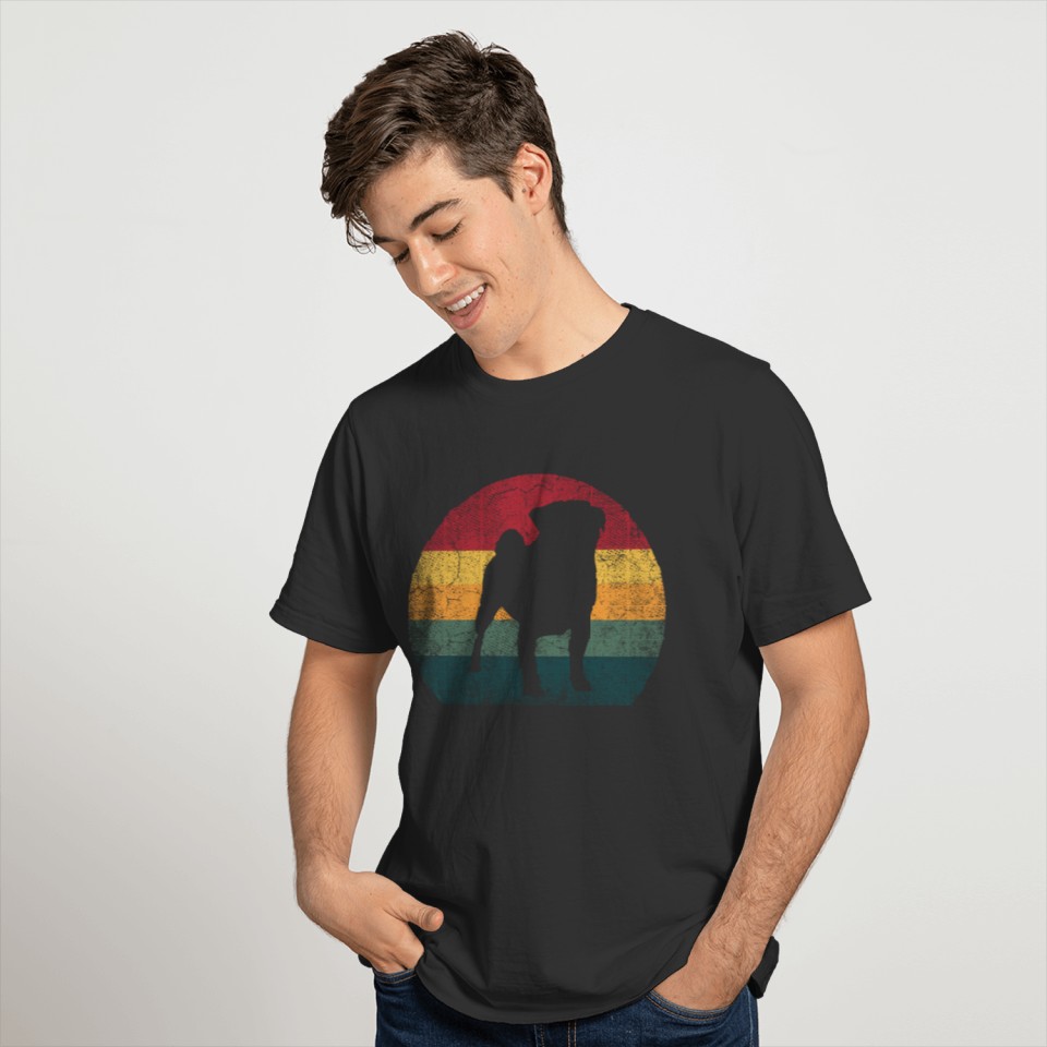 Pug Dog Distressed Style T Shirts
