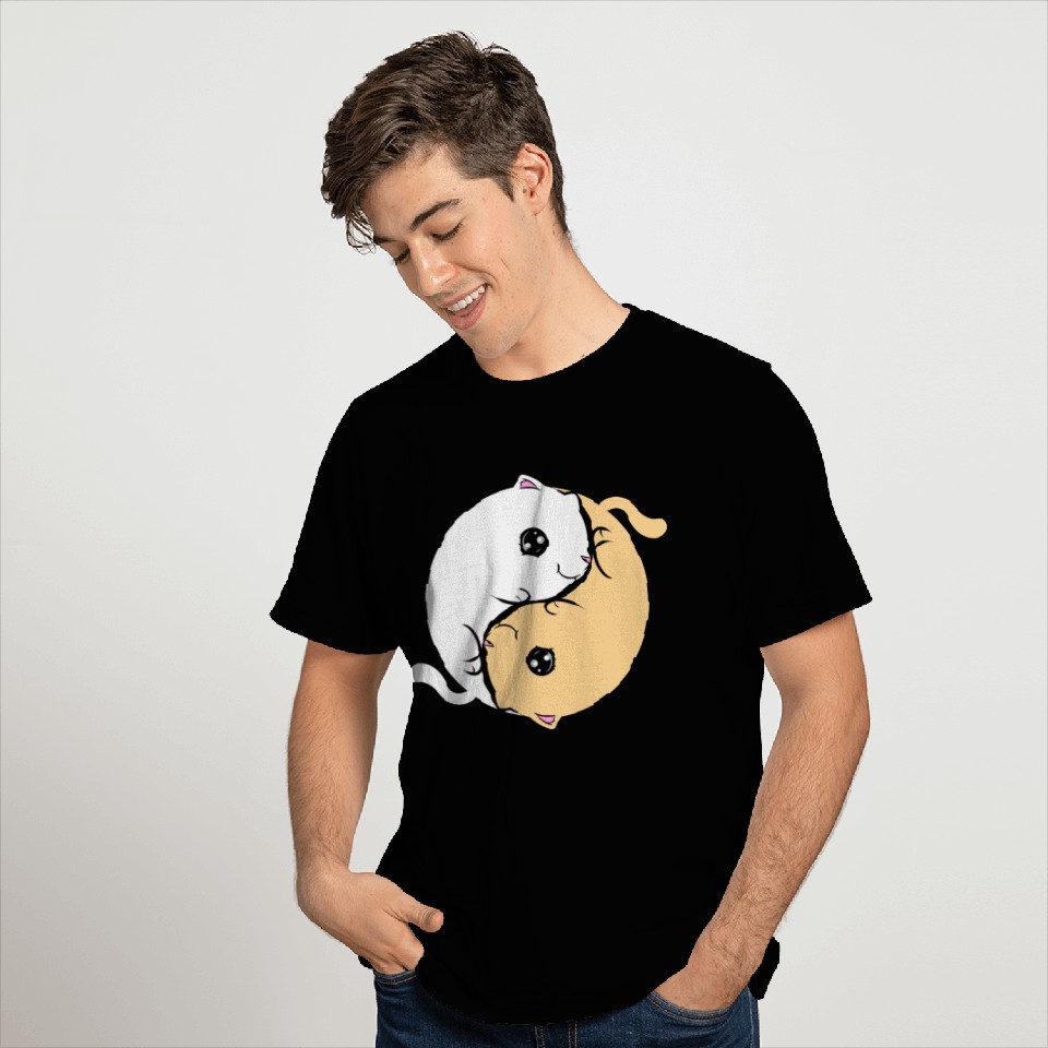 Yin And Yang Cats On Purrsday T Shirts