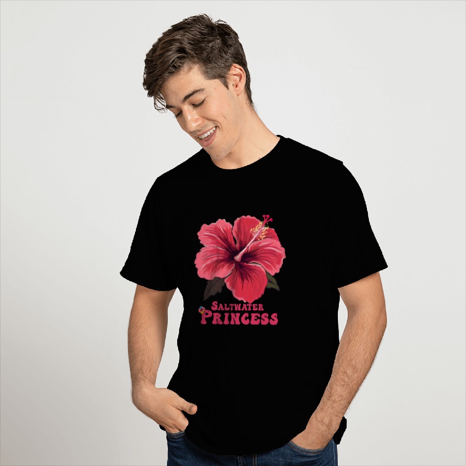 Surfing Girl Hibiscus T Shirts