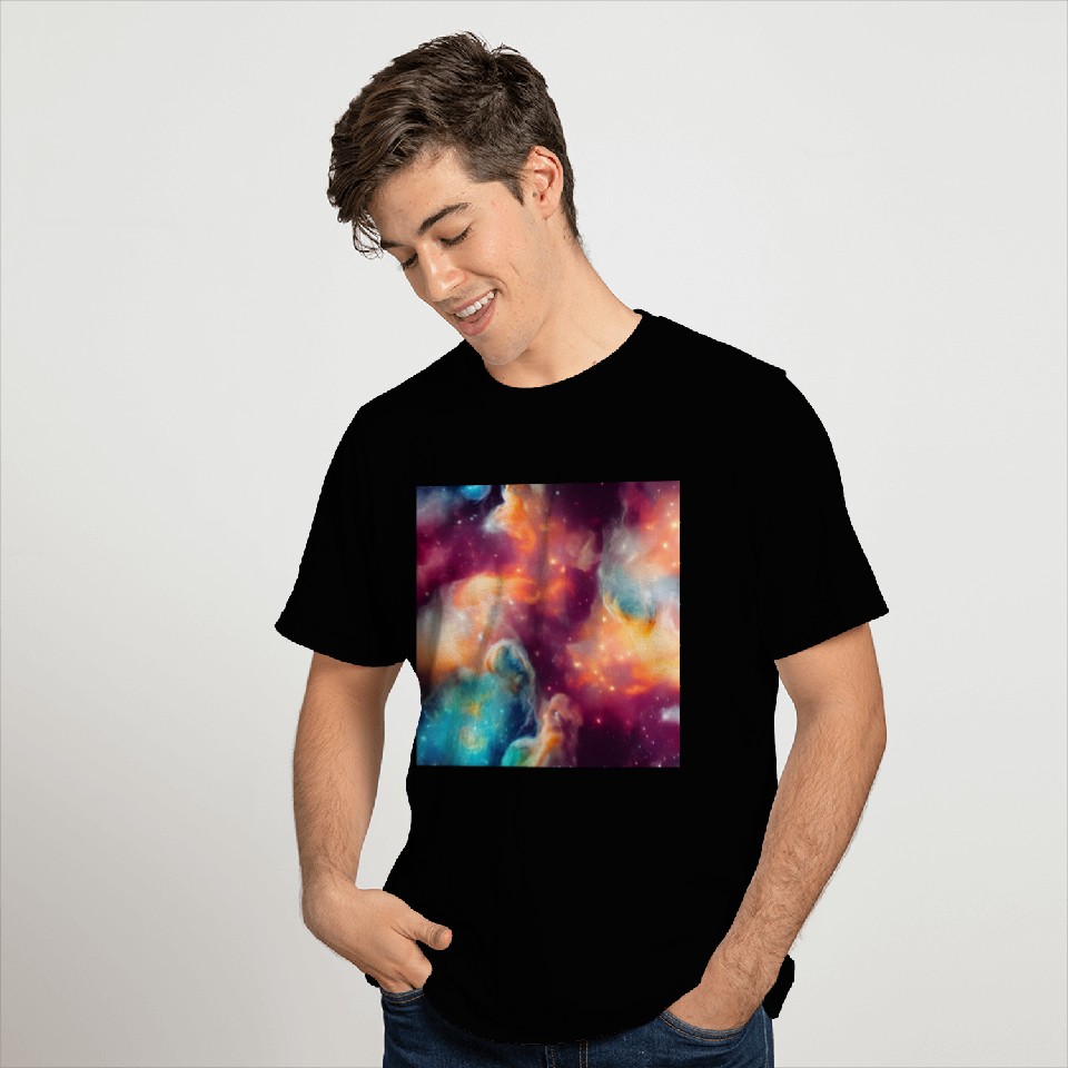 Galaxy nebula abstract design T Shirts
