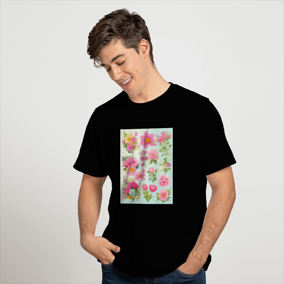 Iris and Indigo Spring Flowers T Shirts