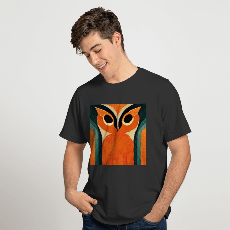 Mod Owl: Big Bold Orange Owl T Shirts
