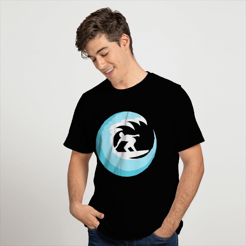 Surfer Surfboard Round Wave Surf Circle Surfing T Shirts