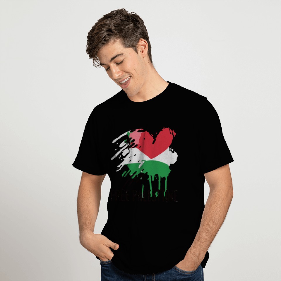 I Love Free Palestine Flag T Shirts