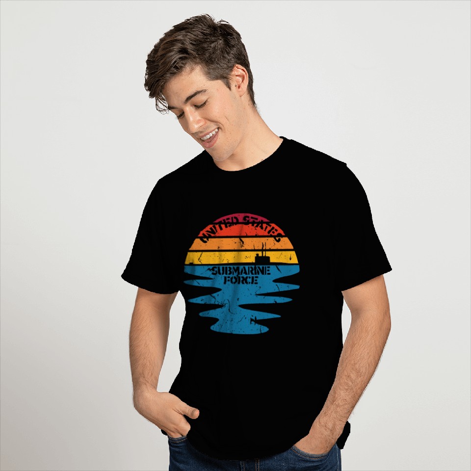 Sunset United States Submarine Force Distressed V2 T Shirts