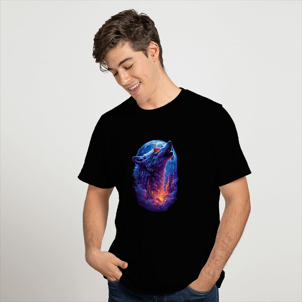 Cool Wolf Howling T Shirts