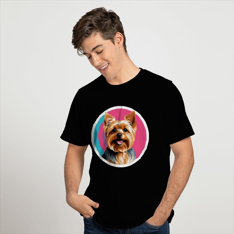 Synthwave Yorkshire Terrier 2 T Shirts
