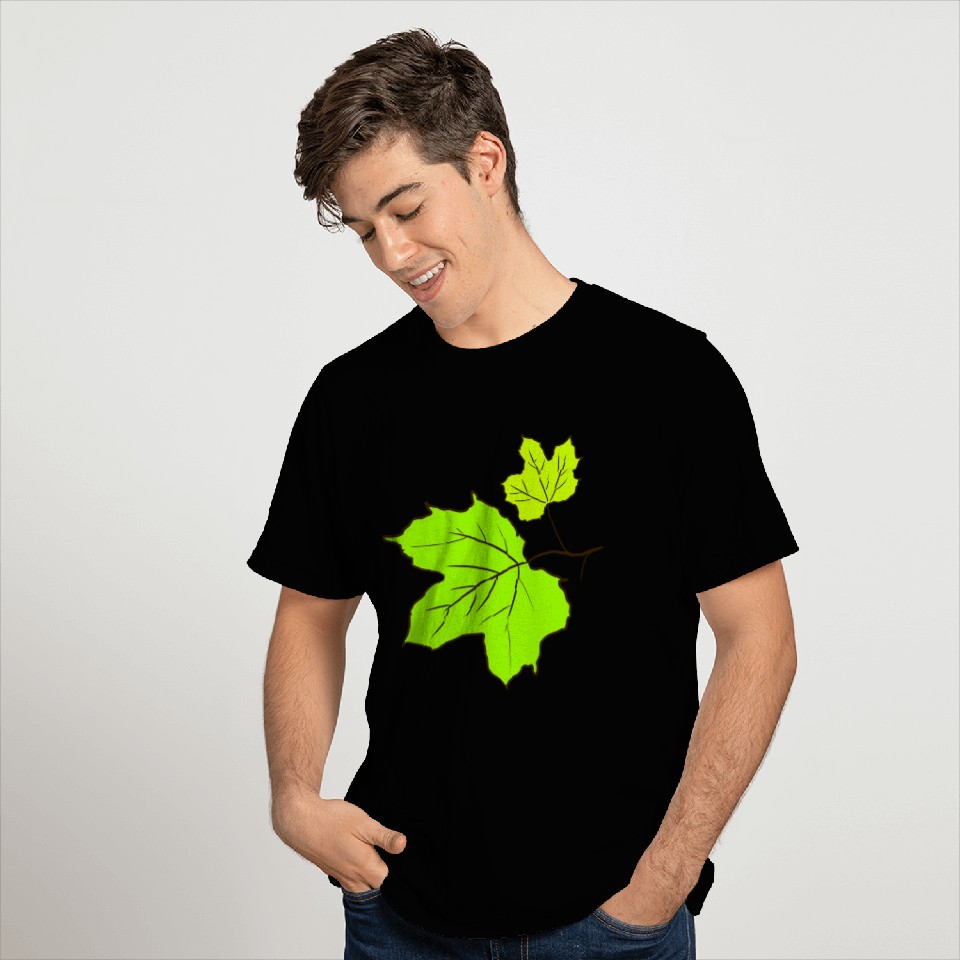 Two maple leaves drawing. Hand drawn. Maple leaf. T Shirts