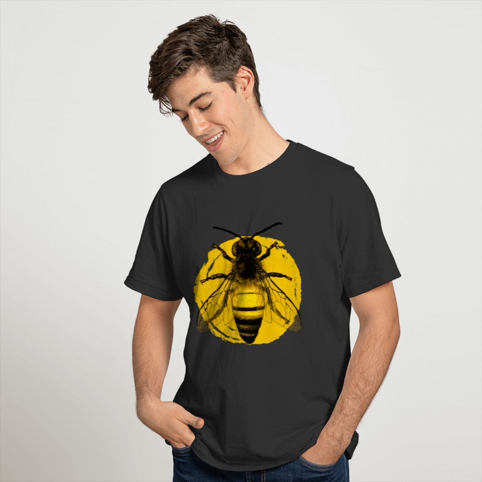 Bee honey bee animal sweet yellow summer fly flowe T Shirts