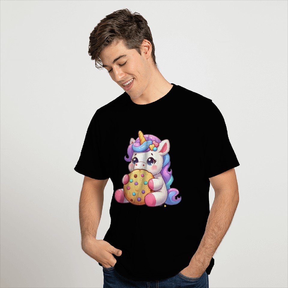 Unicorn Enjoying a Cookie T Shirts