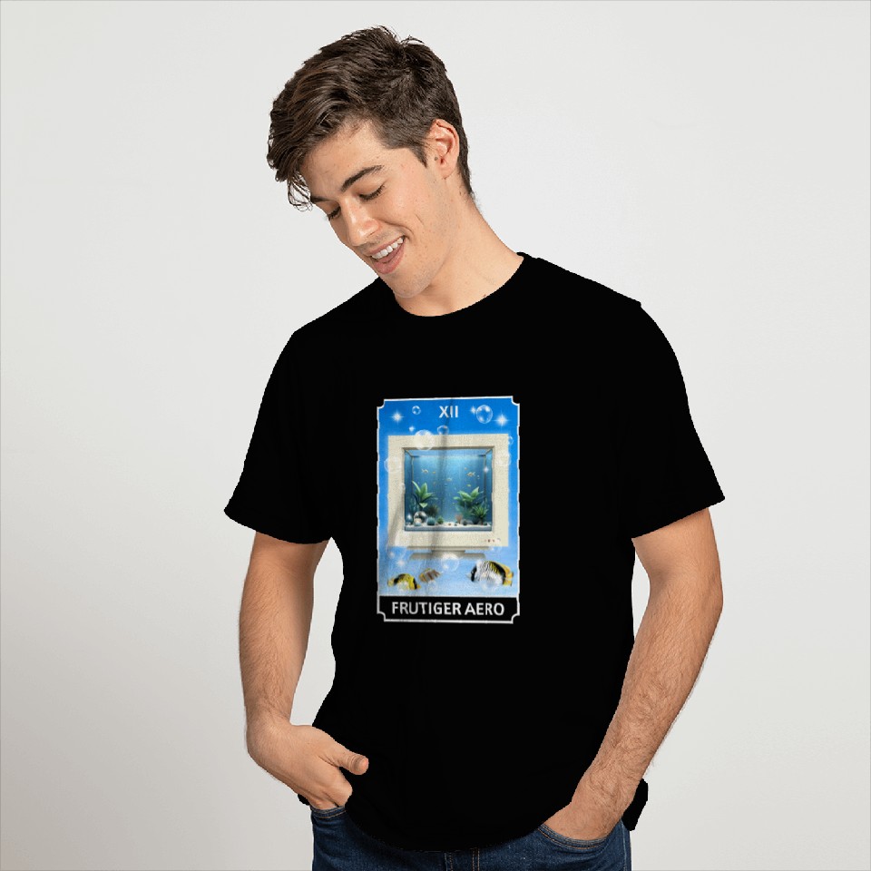 Frutiger Aero Aesthetic Tech Computer Aquarium T Shirts