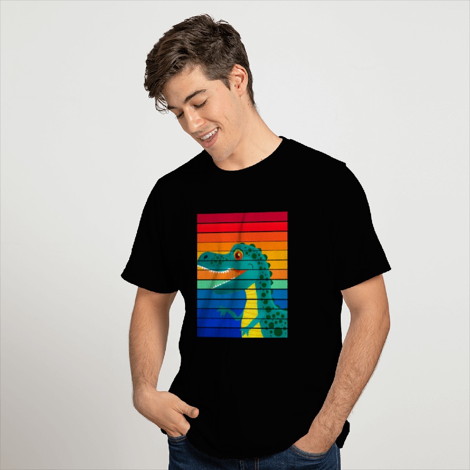 Rainbow dinosaur T Shirts