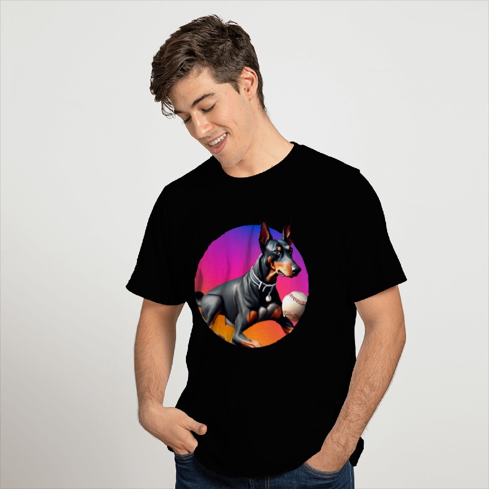 Doberman baseball player T Shirts