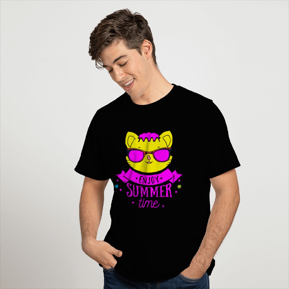 Enjoy Summer Time - Cool Cat T Shirts