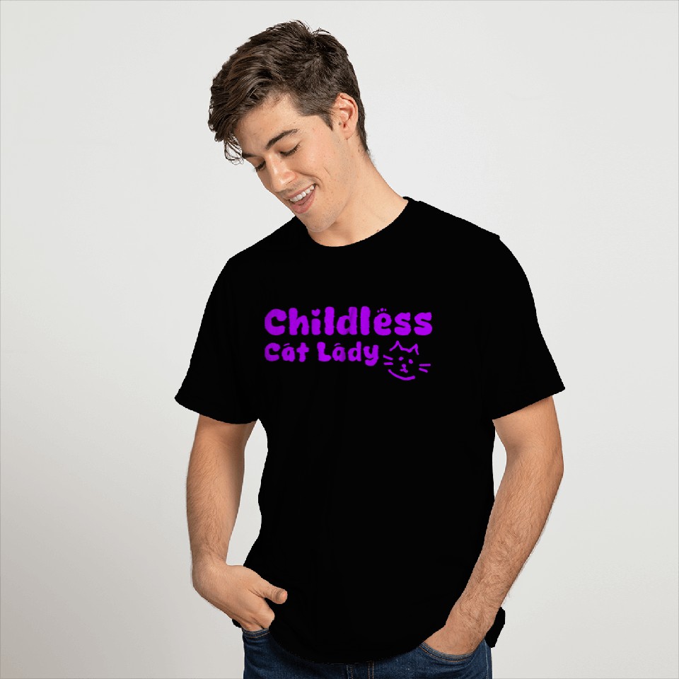 childless cat lady T Shirts