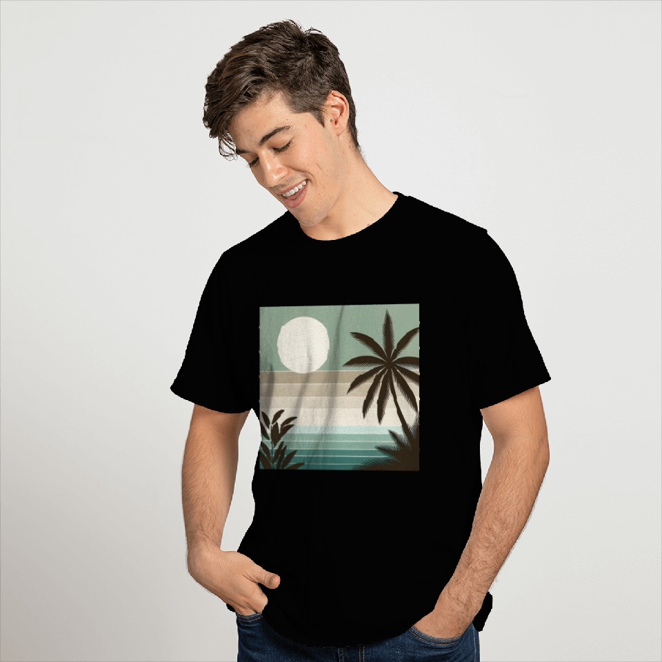 Tropical Sunset Oasis T Shirts