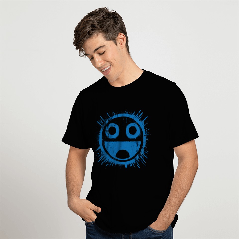 Blue Joyful Face T Shirts