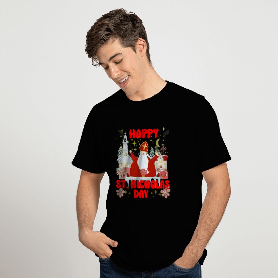 Happy saint Nicholas dayretro logo T Shirts