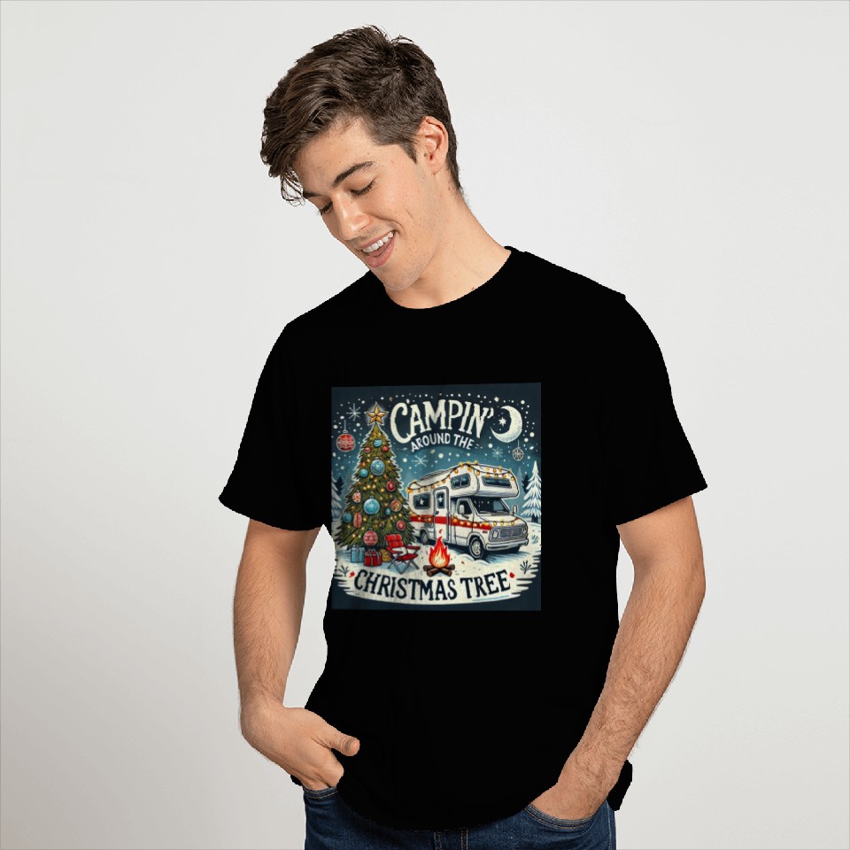 campin around christmas tree final correct T Shirts