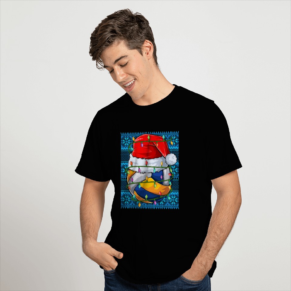 Volleyball Christmas Lights T Shirts