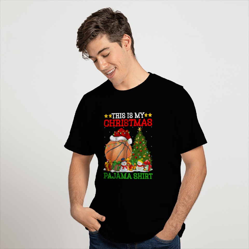 Basketball Christmas Tree Lights T Shirts