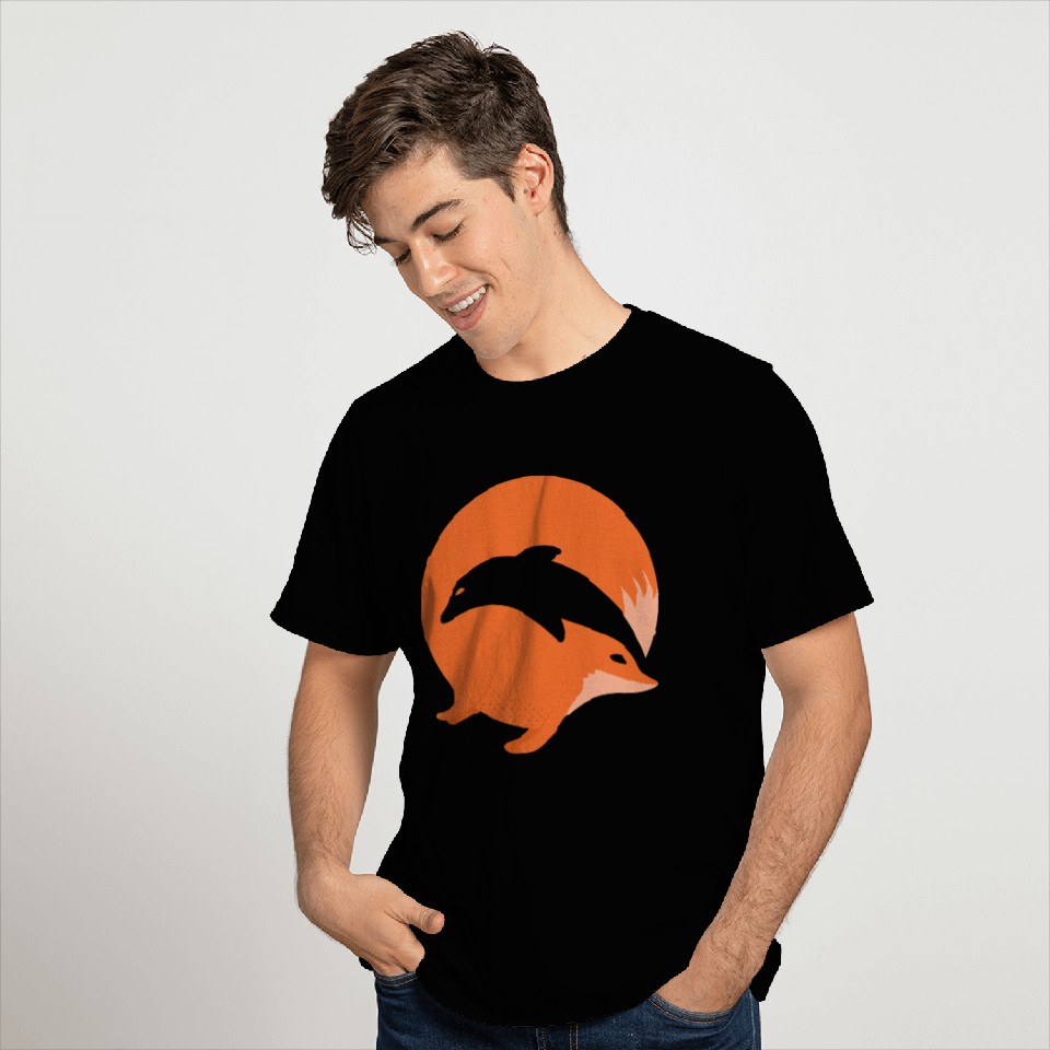 Fox or Dolphin in this fun optical illusion T Shirts