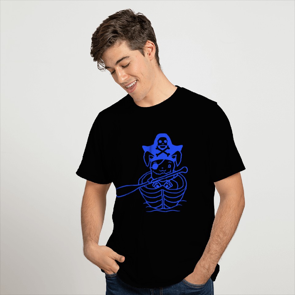 Rabbit Pirate Paddle Bunny Buccaneer Rowboat Comic T Shirts