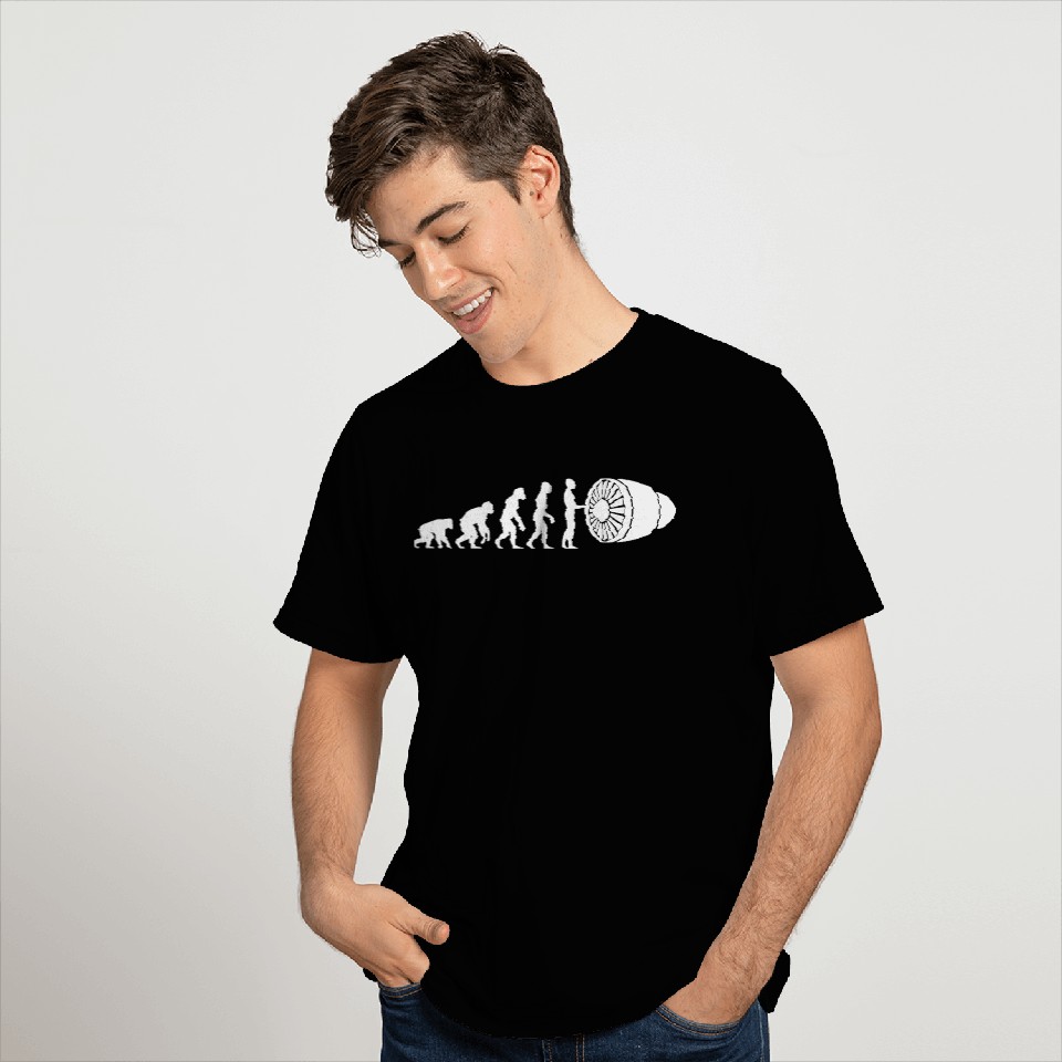 Human Evolution: Aircraft Mechanic T Shirts