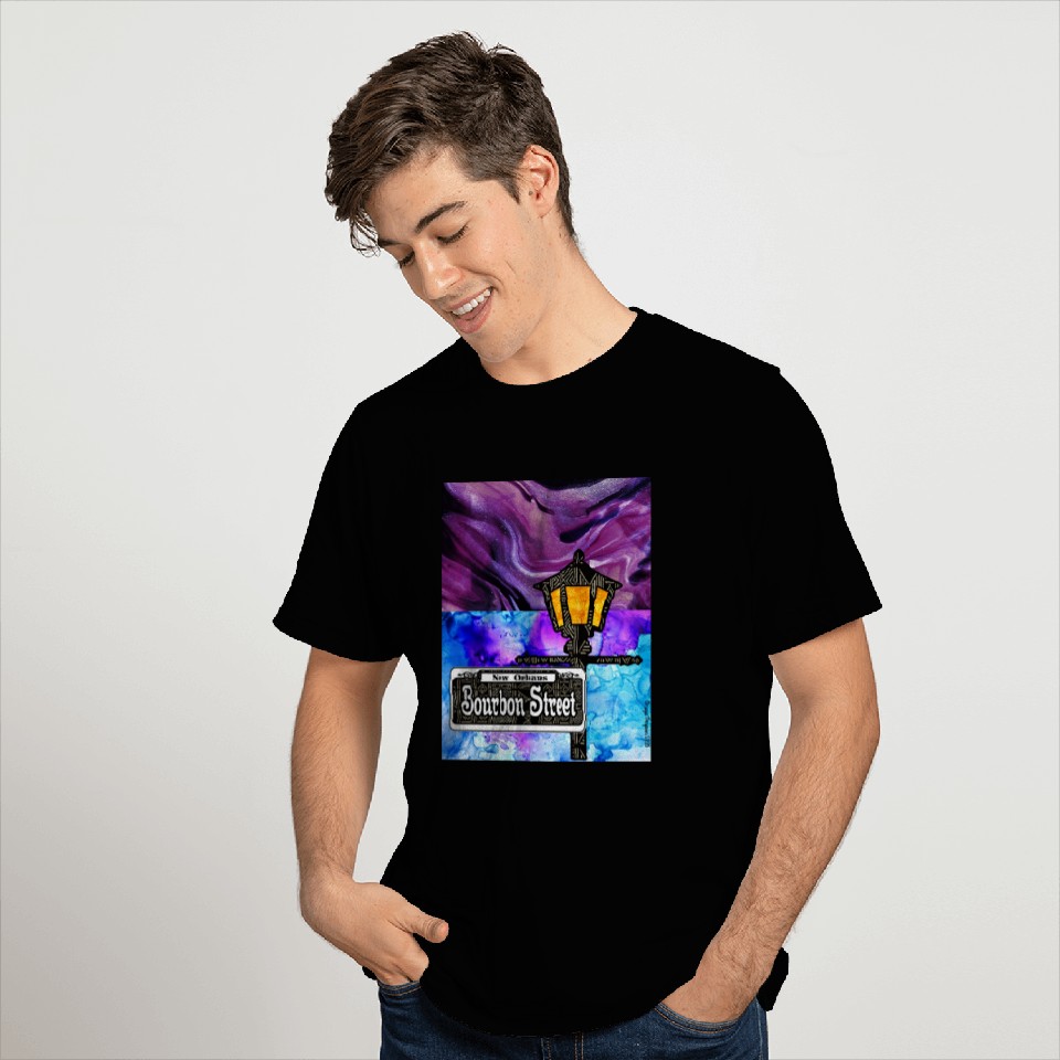 Purple Bourbon Street Lamp Post T Shirts