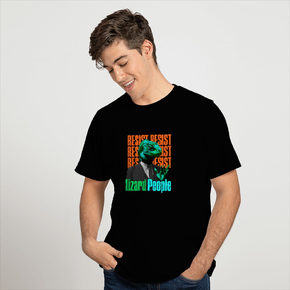 Resist Reptilians Lizard People T Shirts