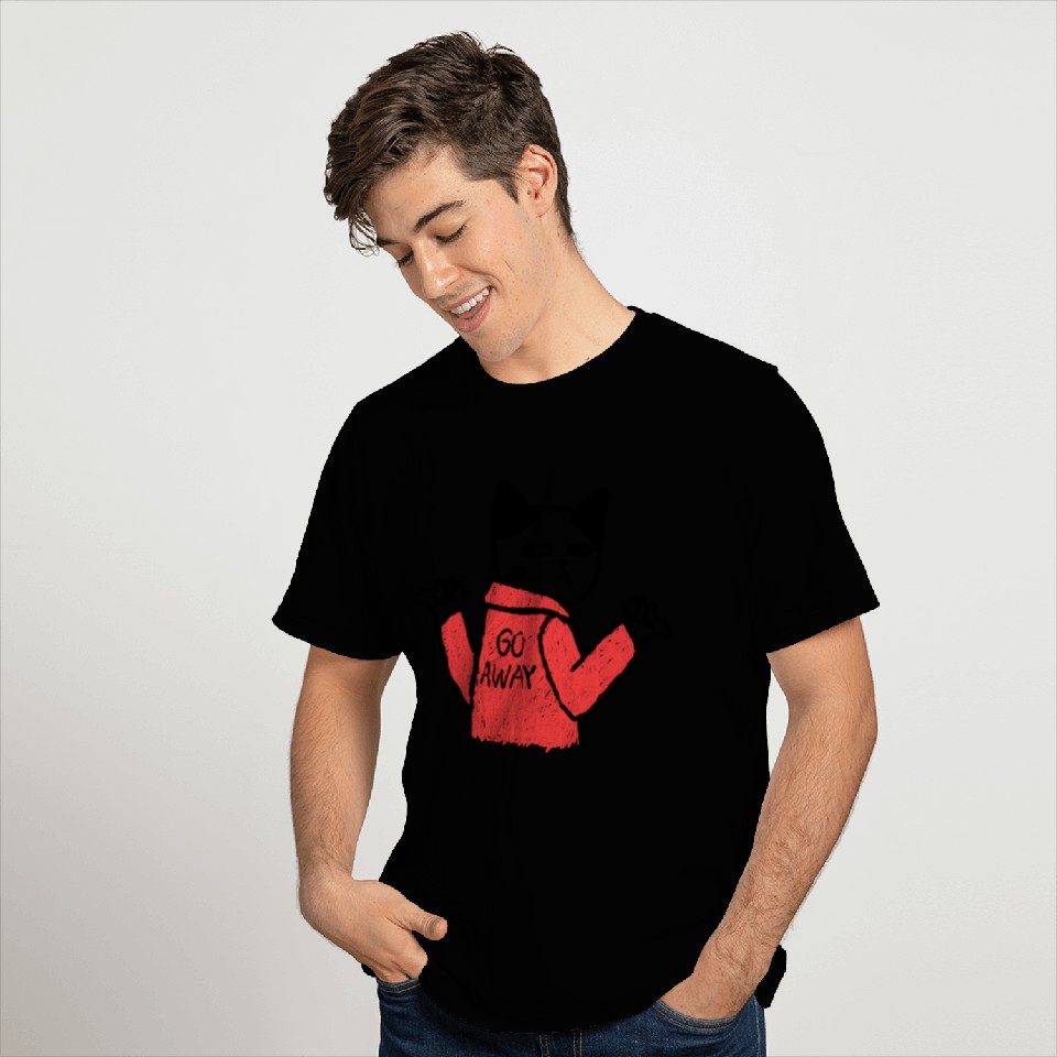 Go Away Funny Cat T Shirts