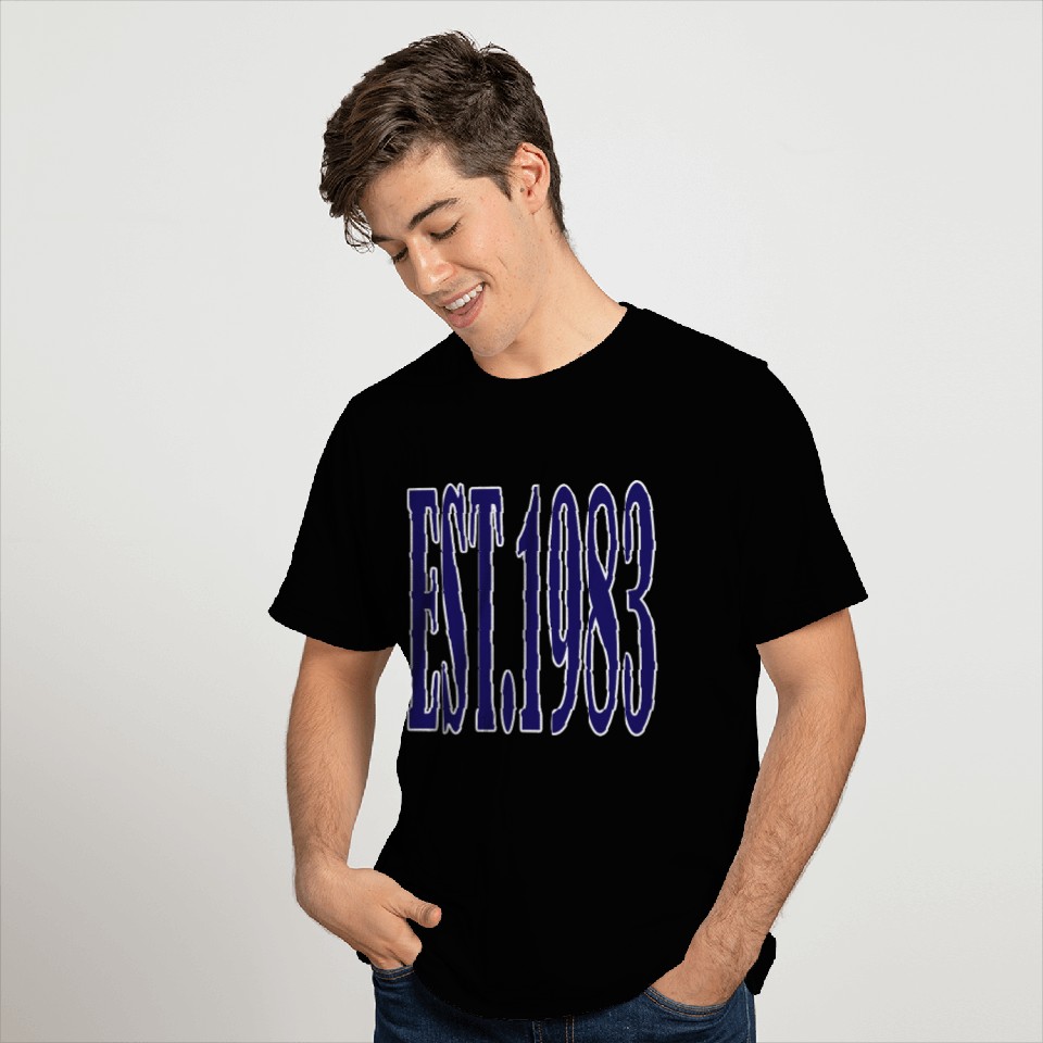 EST. 1983 Blue & White Vintage T Shirts – Born