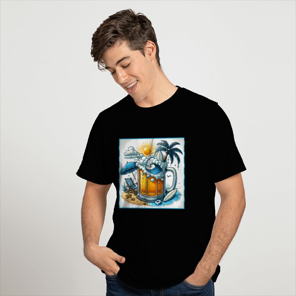 Beer Beach Design T Shirts
