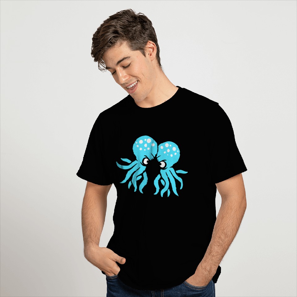 2 Octopus friends Two fighting enemies Rivals Team T Shirts