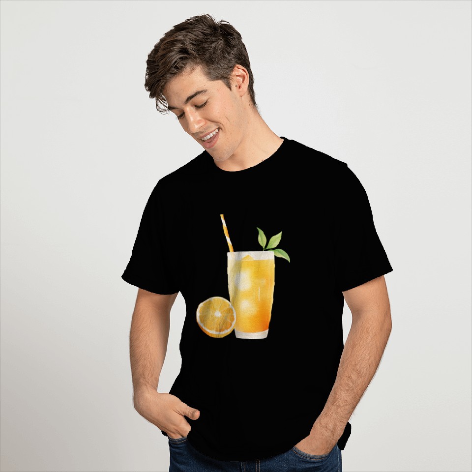 Watercolor Orange Juice T Shirts
