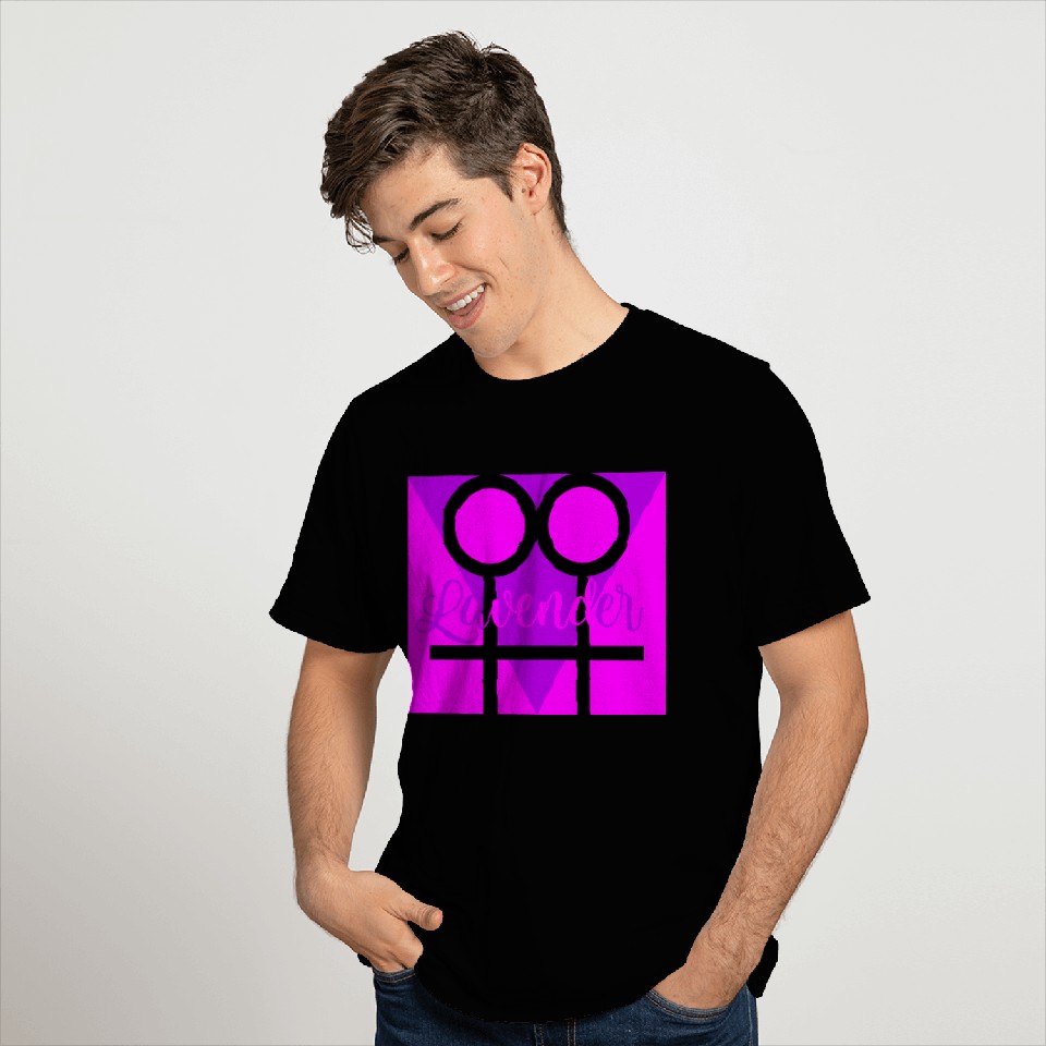 Women Symbol with Lavender Triangle T Shirts
