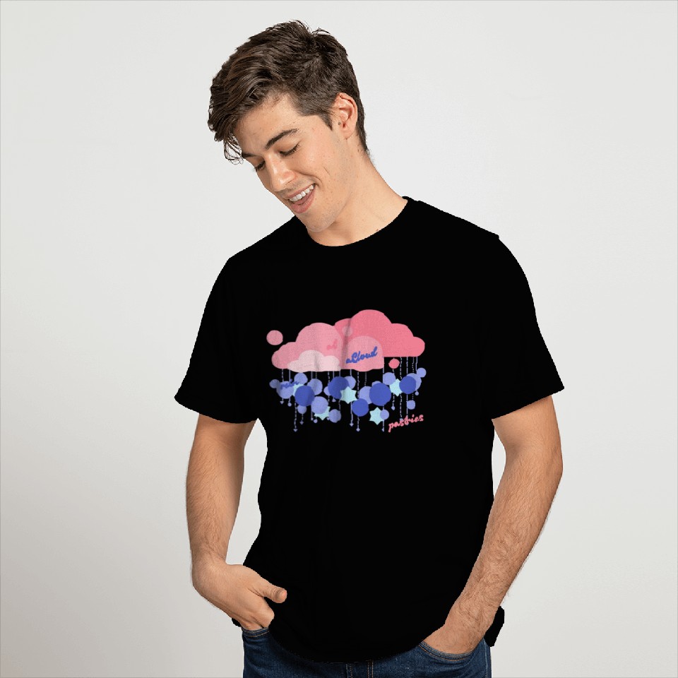 Pastel Rain Cloud with Star Accents T Shirts