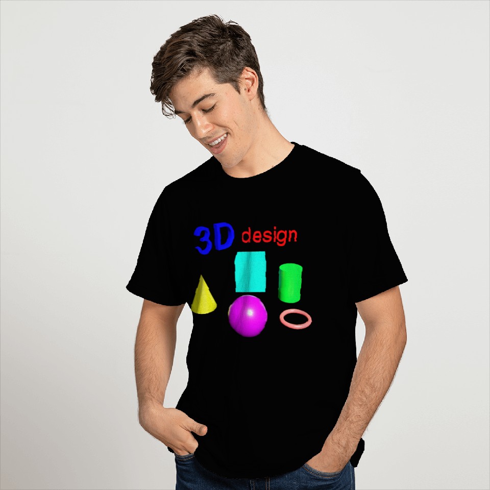 Vibrant 3D Geometric Shape Design T Shirts