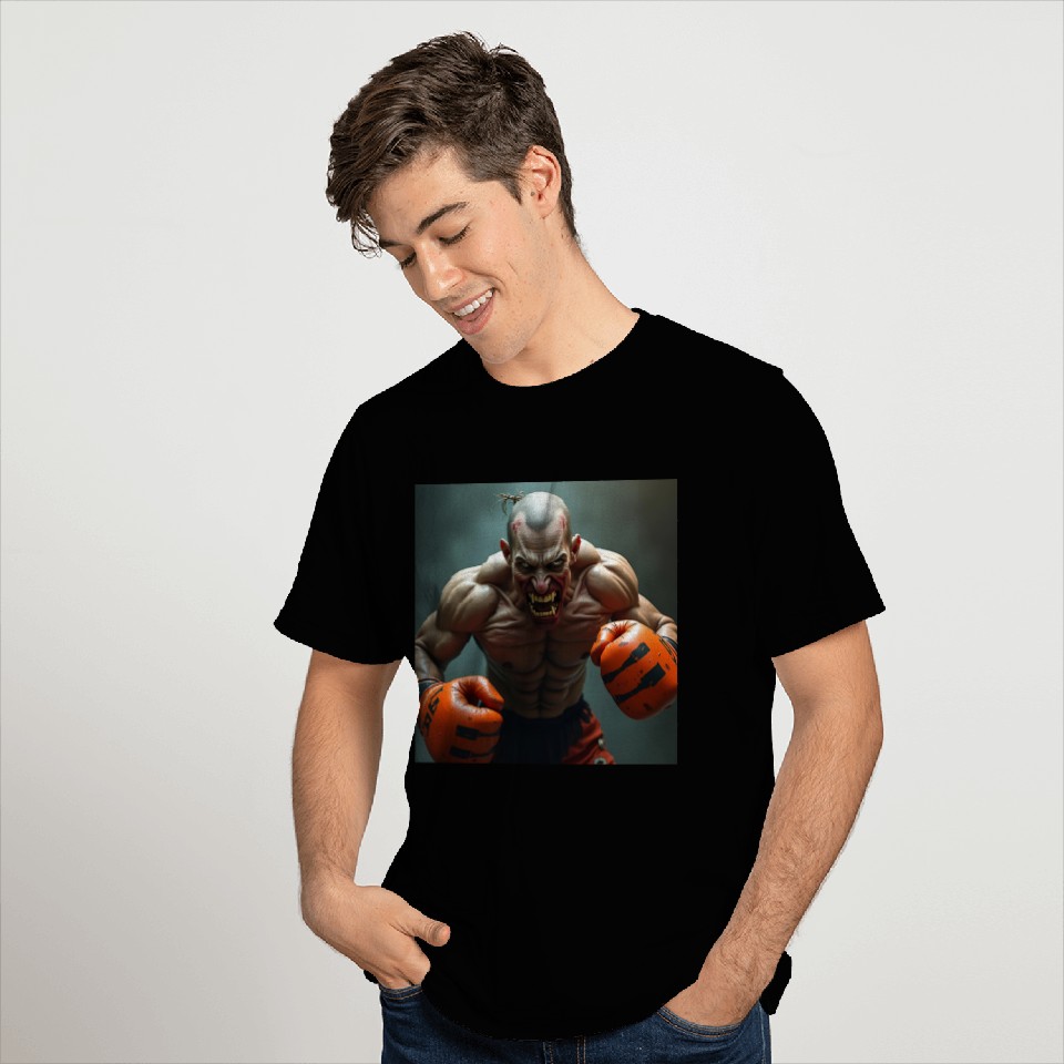 Fierce Boxing Zombie Mascot Design T Shirts