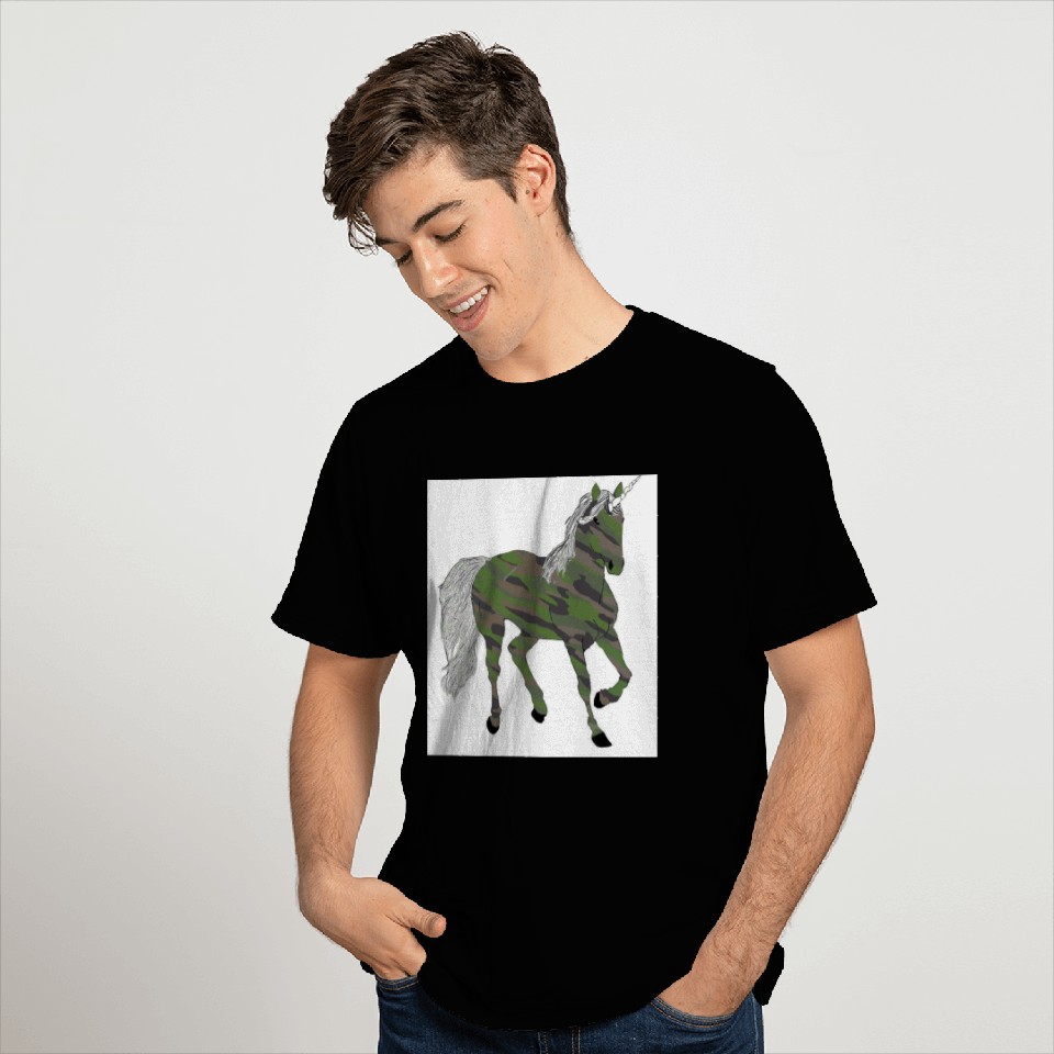 Camouflage Unicorn T Shirts