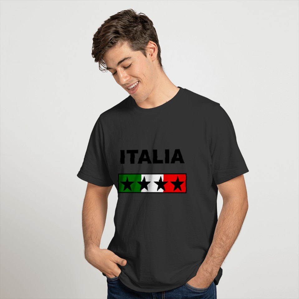 italia_black_Four_stars T-shirt