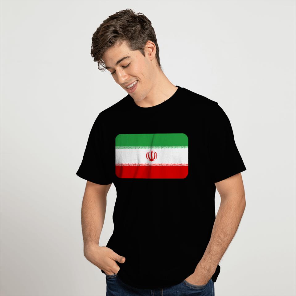 IRAN FLAG round corner 400 dpi T Shirts